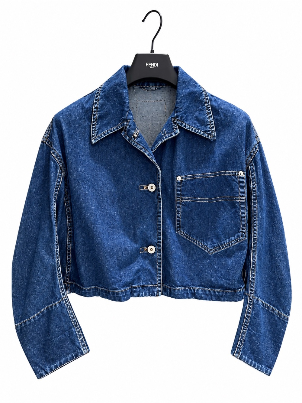 Miu Miu Blue Denim Cropped Jacket